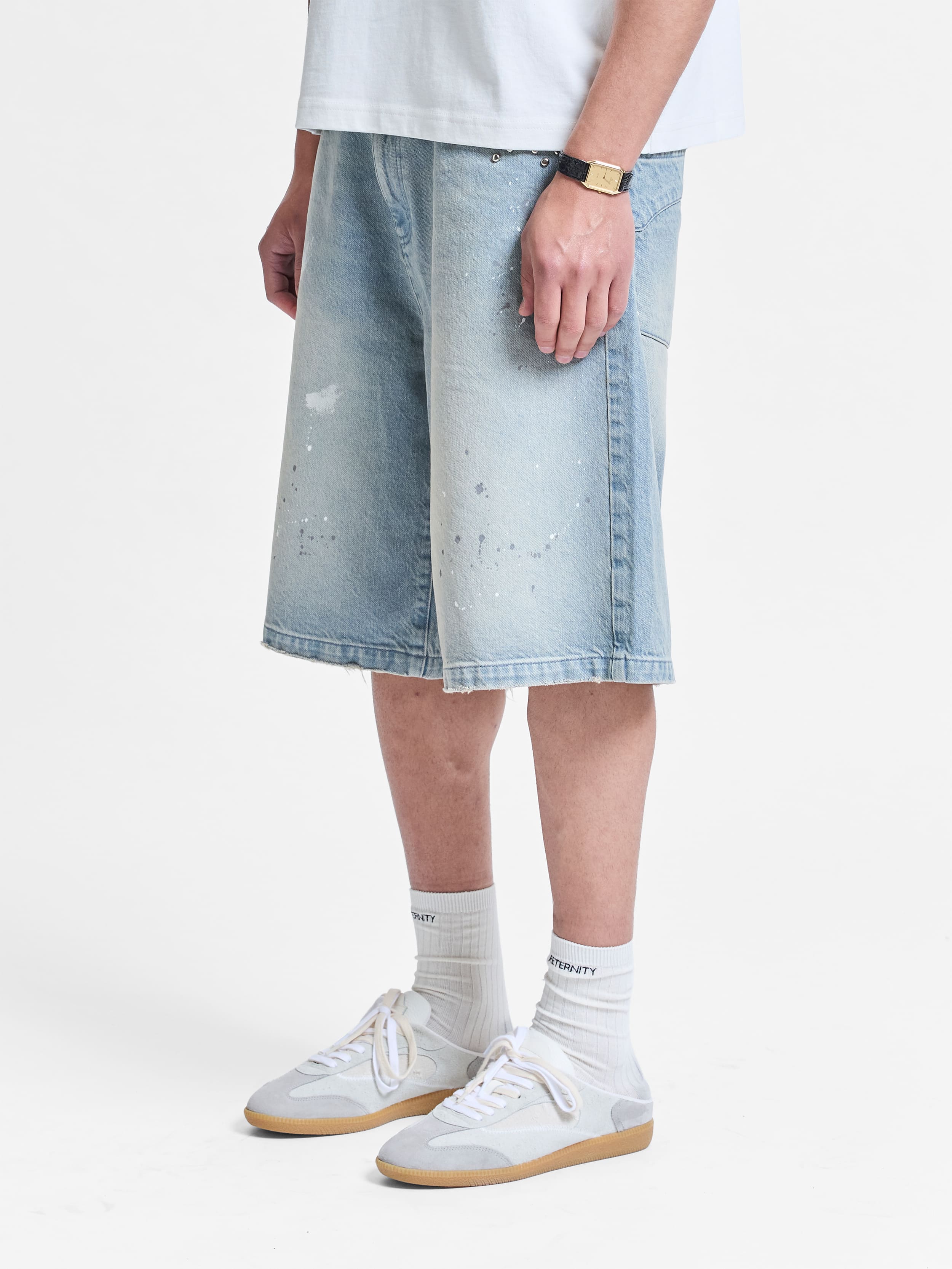 STUDDED JORTS - LIGHT BLUE - Image 3