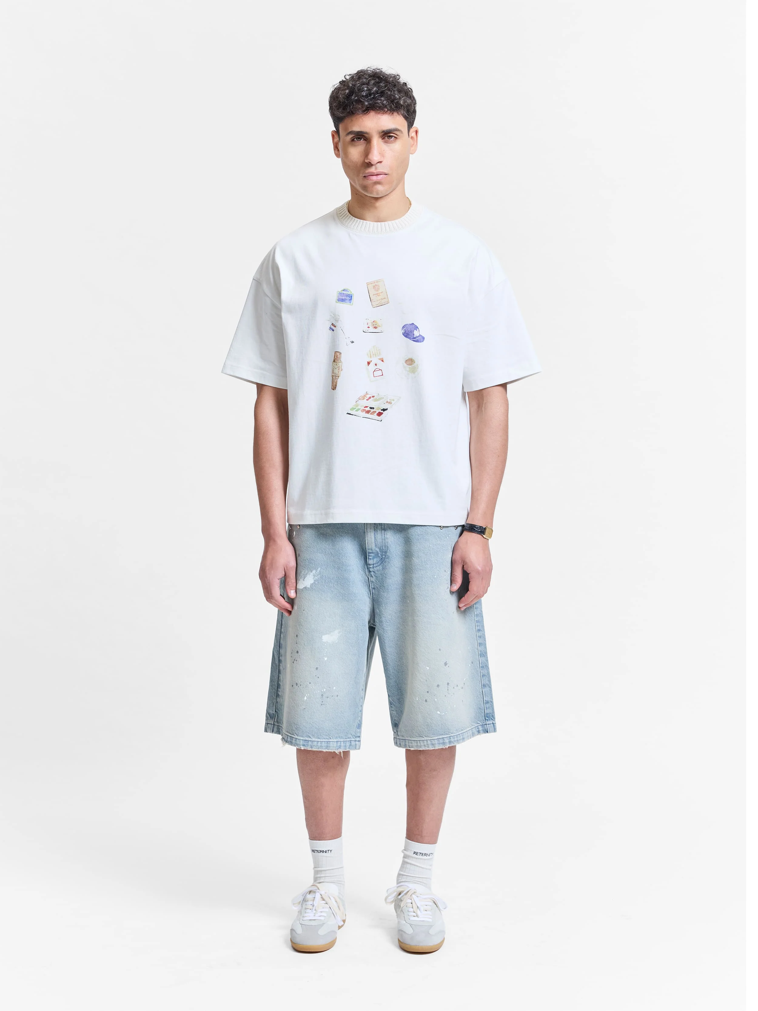 STUDDED JORTS - LIGHT BLUE - Image 6