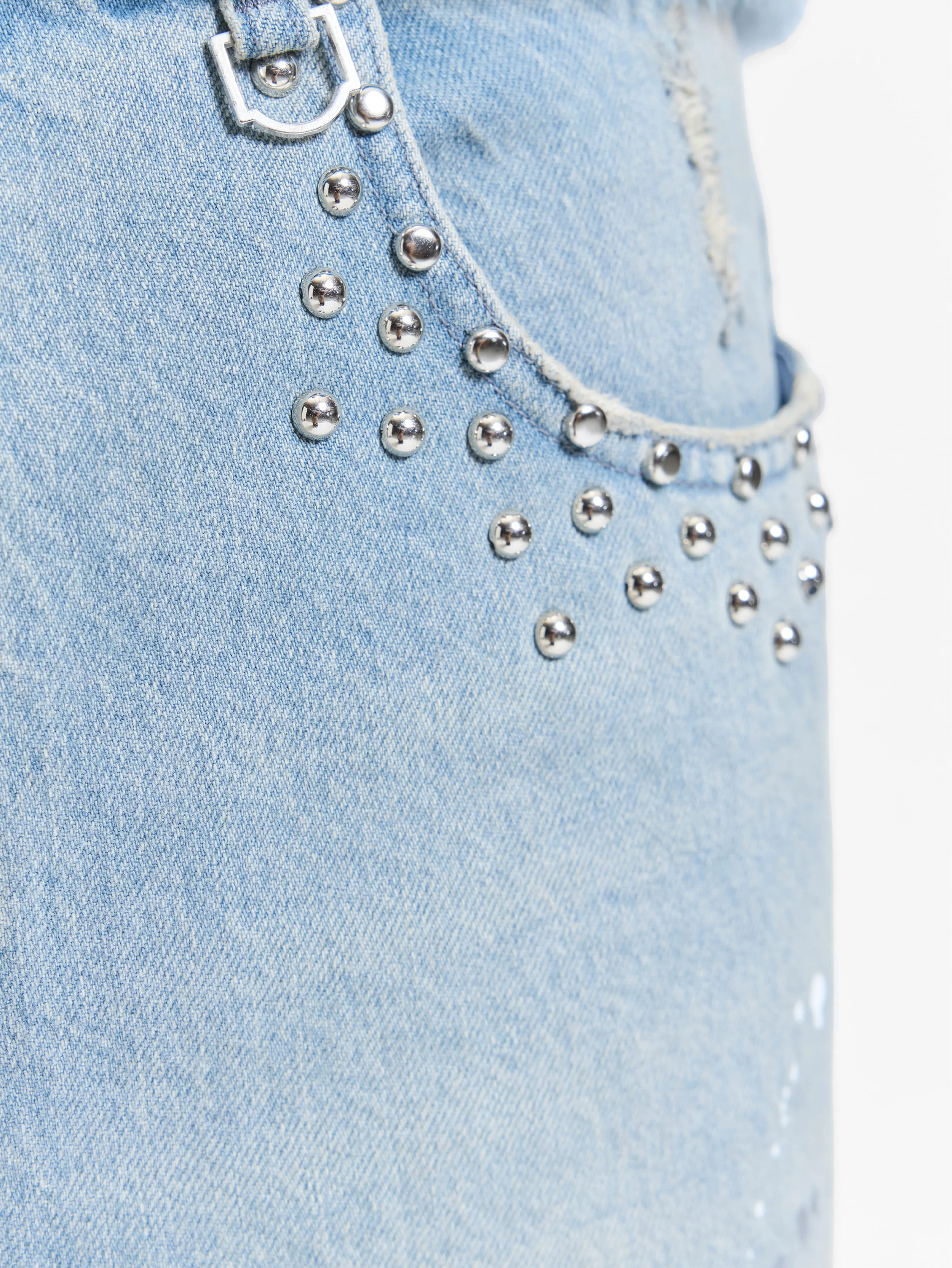 STUDDED JORTS - LIGHT BLUE - Image 7