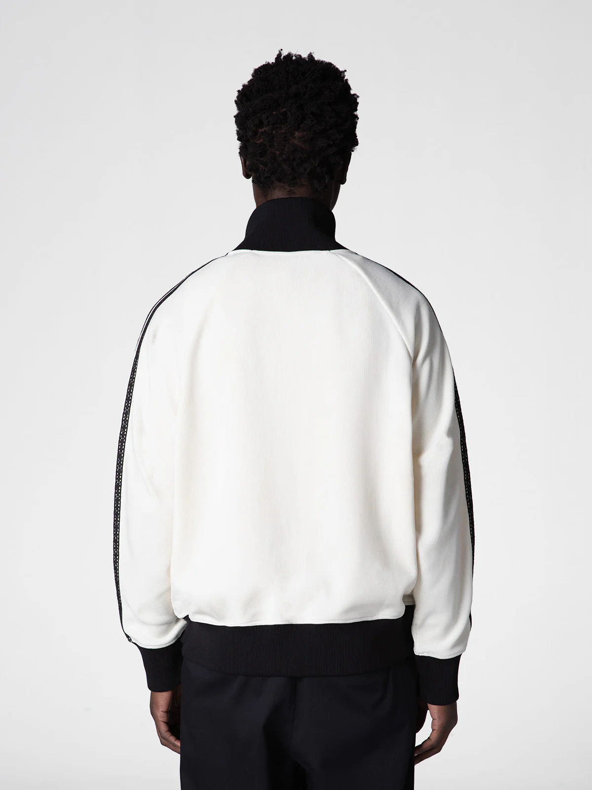 STUDIO KNIT TRACK JACKET - CREAM - Image 5