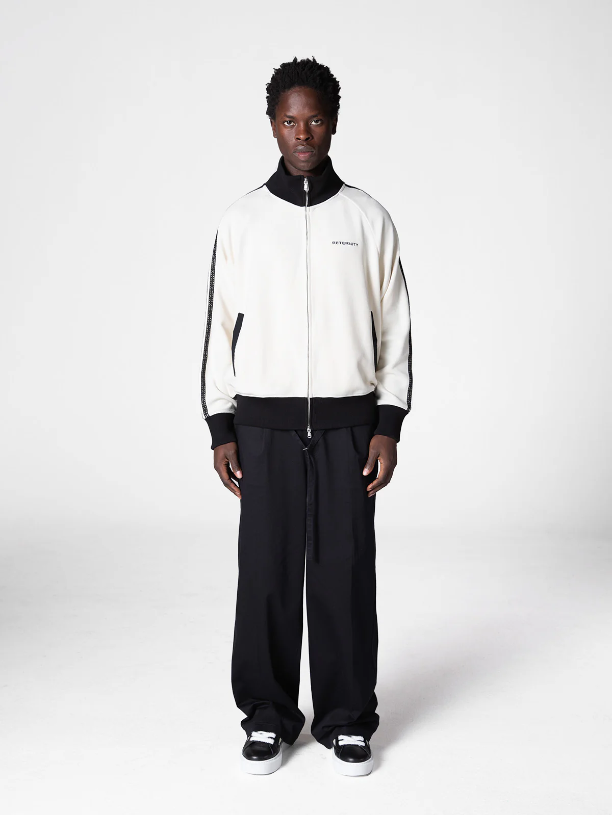 STUDIO KNIT TRACK JACKET - CREAM - Image 6