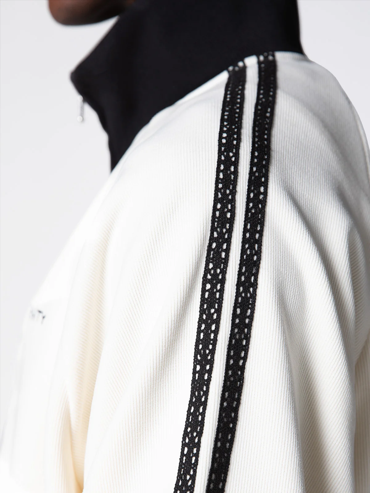 STUDIO KNIT TRACK JACKET - CREAM - Image 7
