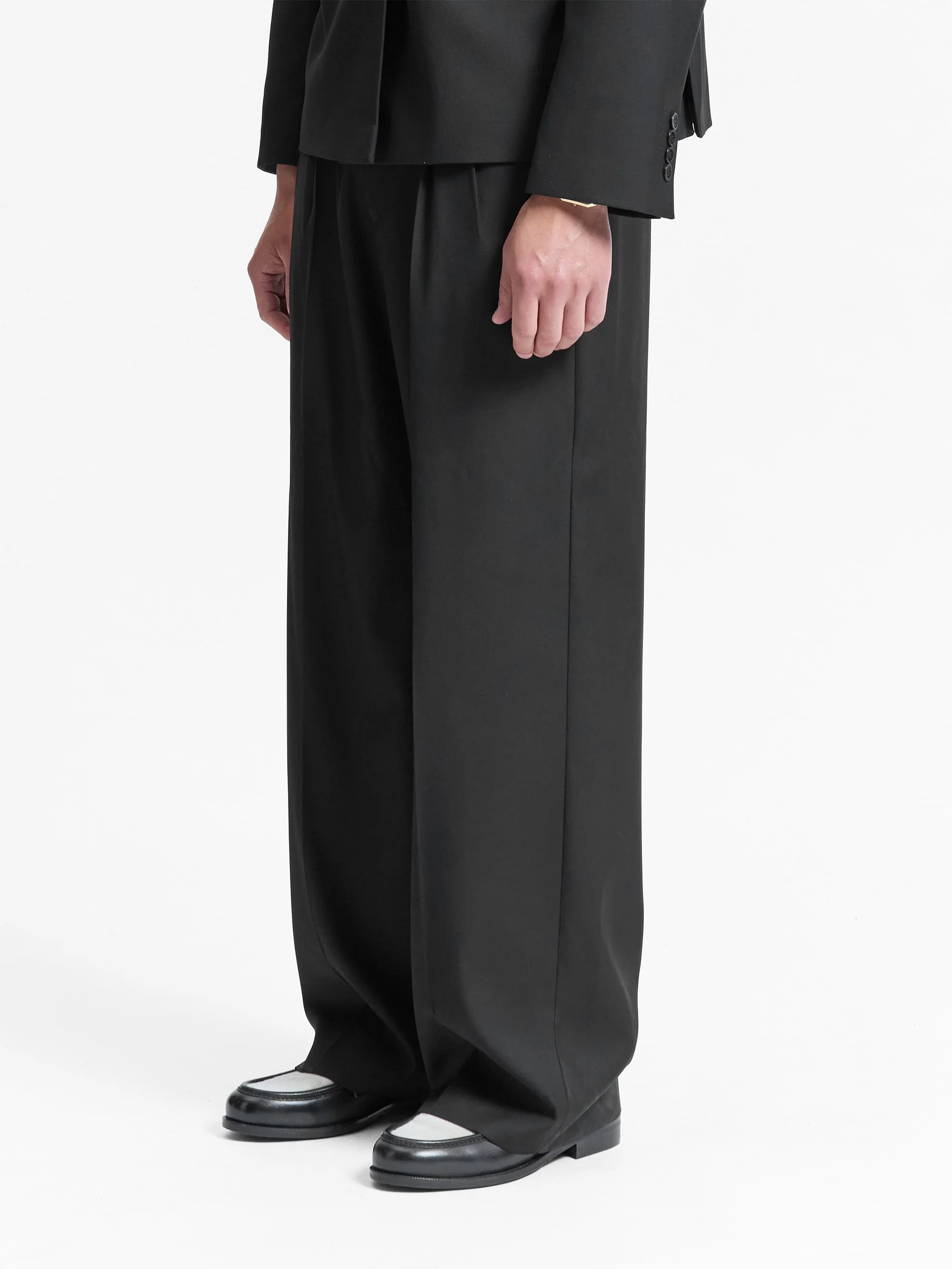 TAILORED BAGGY PANTS - BLACK - Image 3
