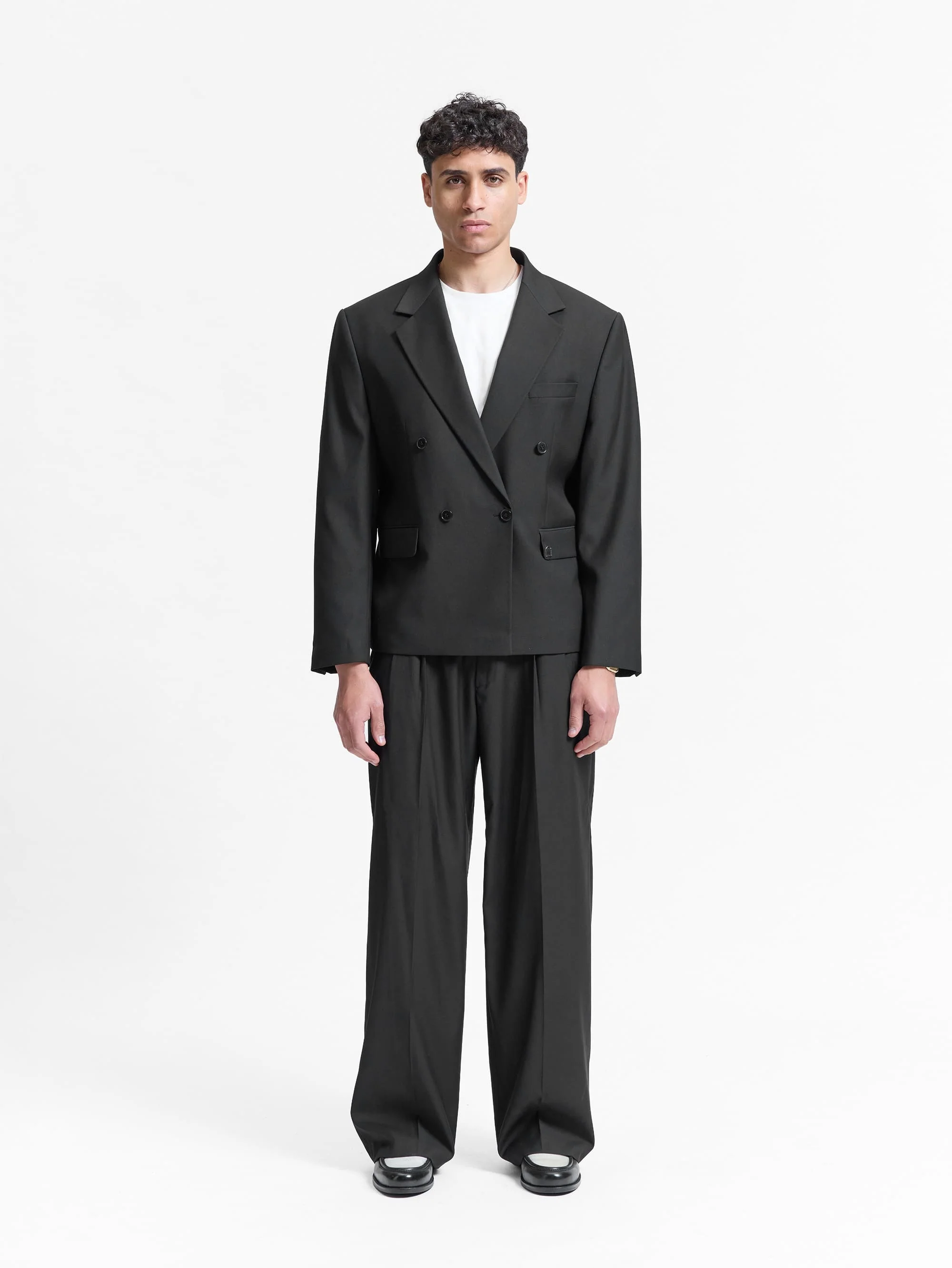 TAILORED BAGGY PANTS - BLACK - Image 6