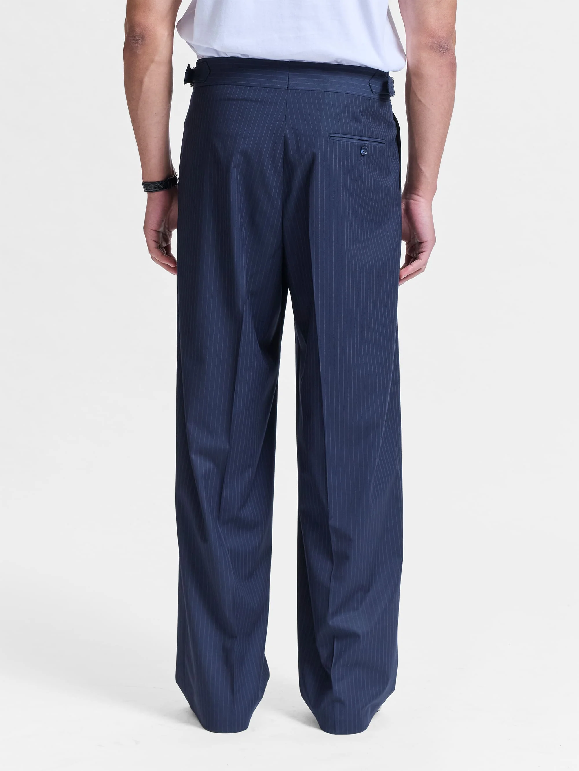 TAILORED BAGGY PANTS - PINSTRIPE BLUE - Image 5