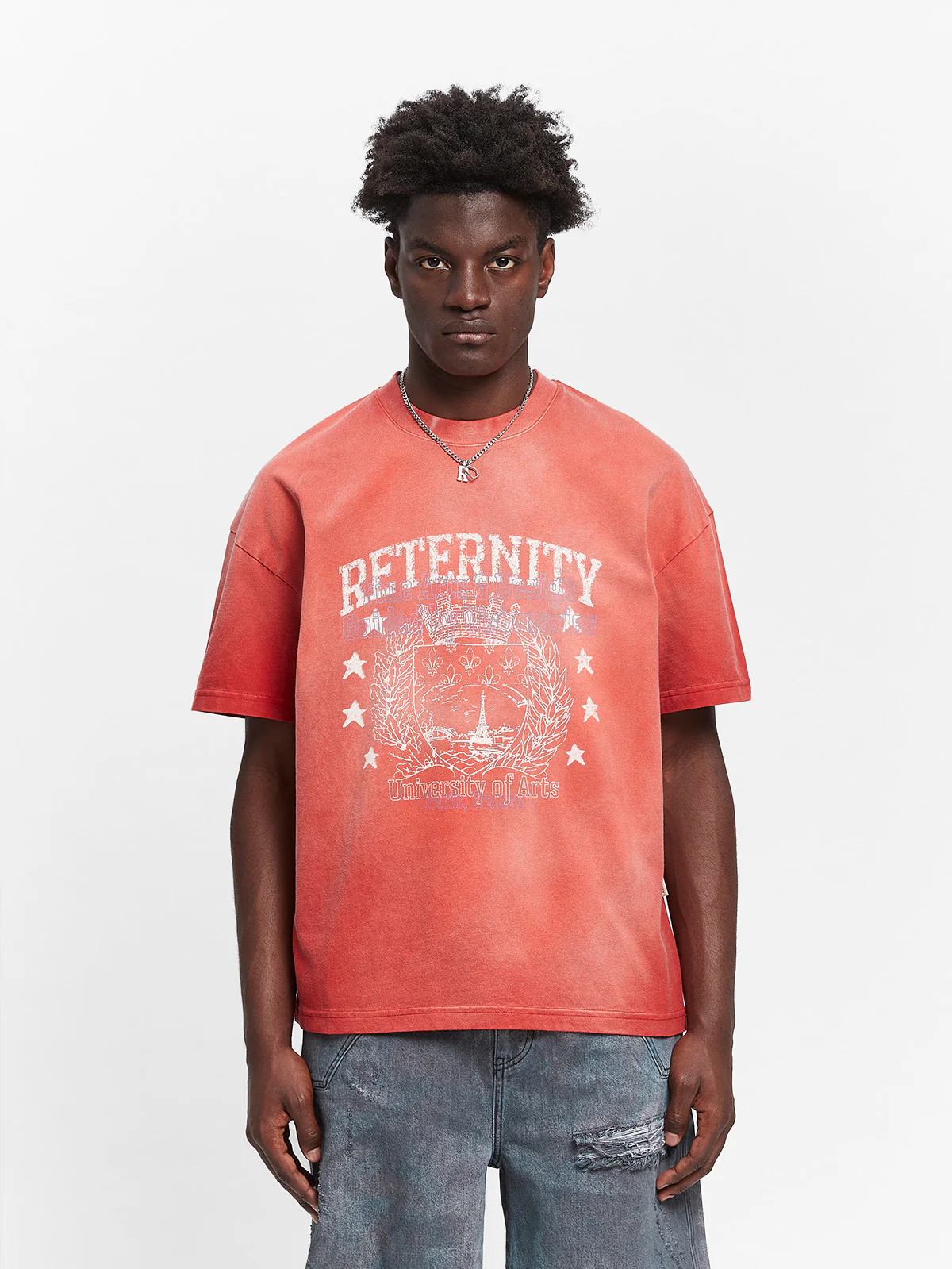 UNIVERSITY T-SHIRT - HEAVY BLEACHED RED - Image 2