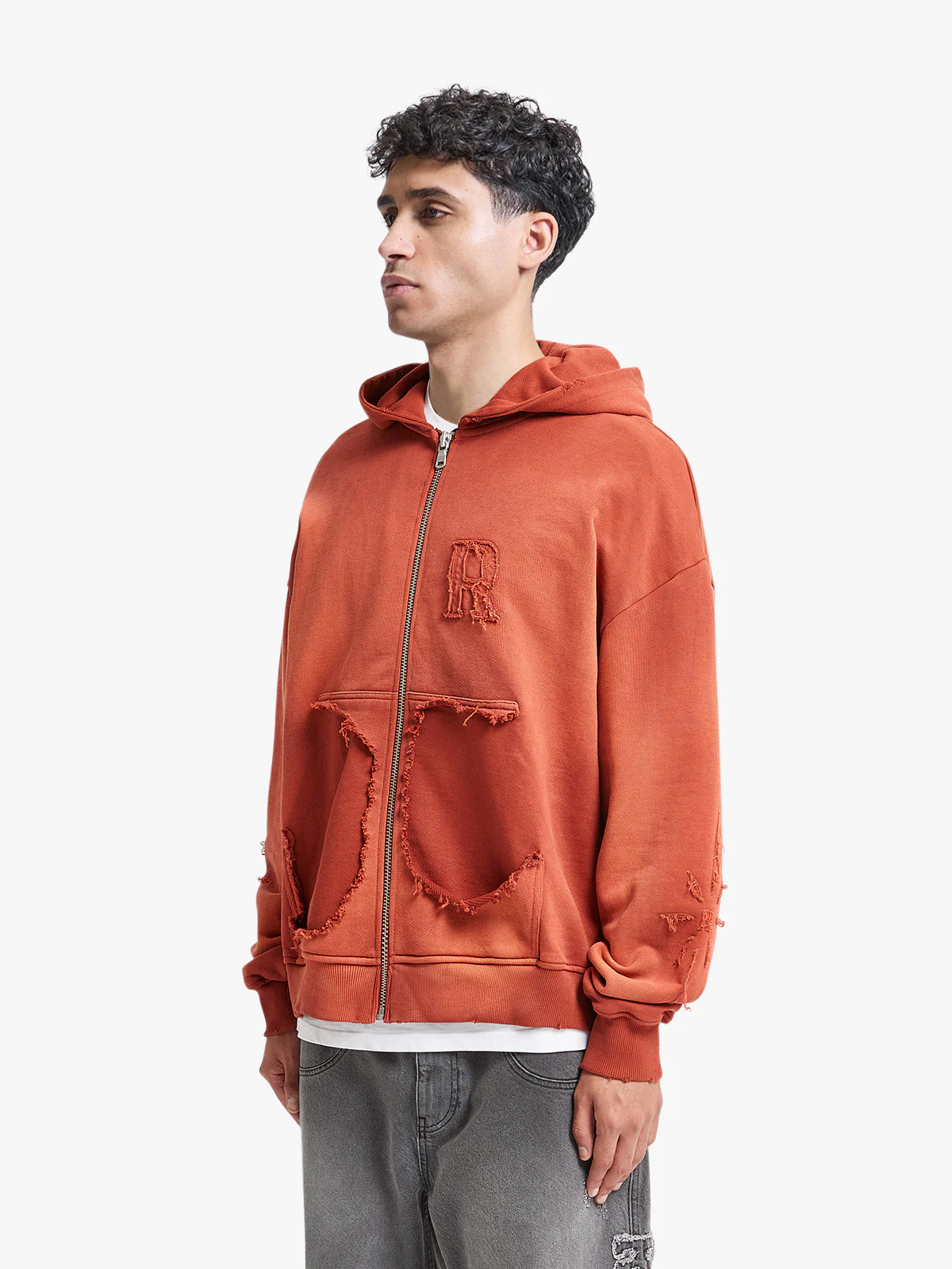VINTAGE ZIP HOODIE - WASHED RED - Image 3