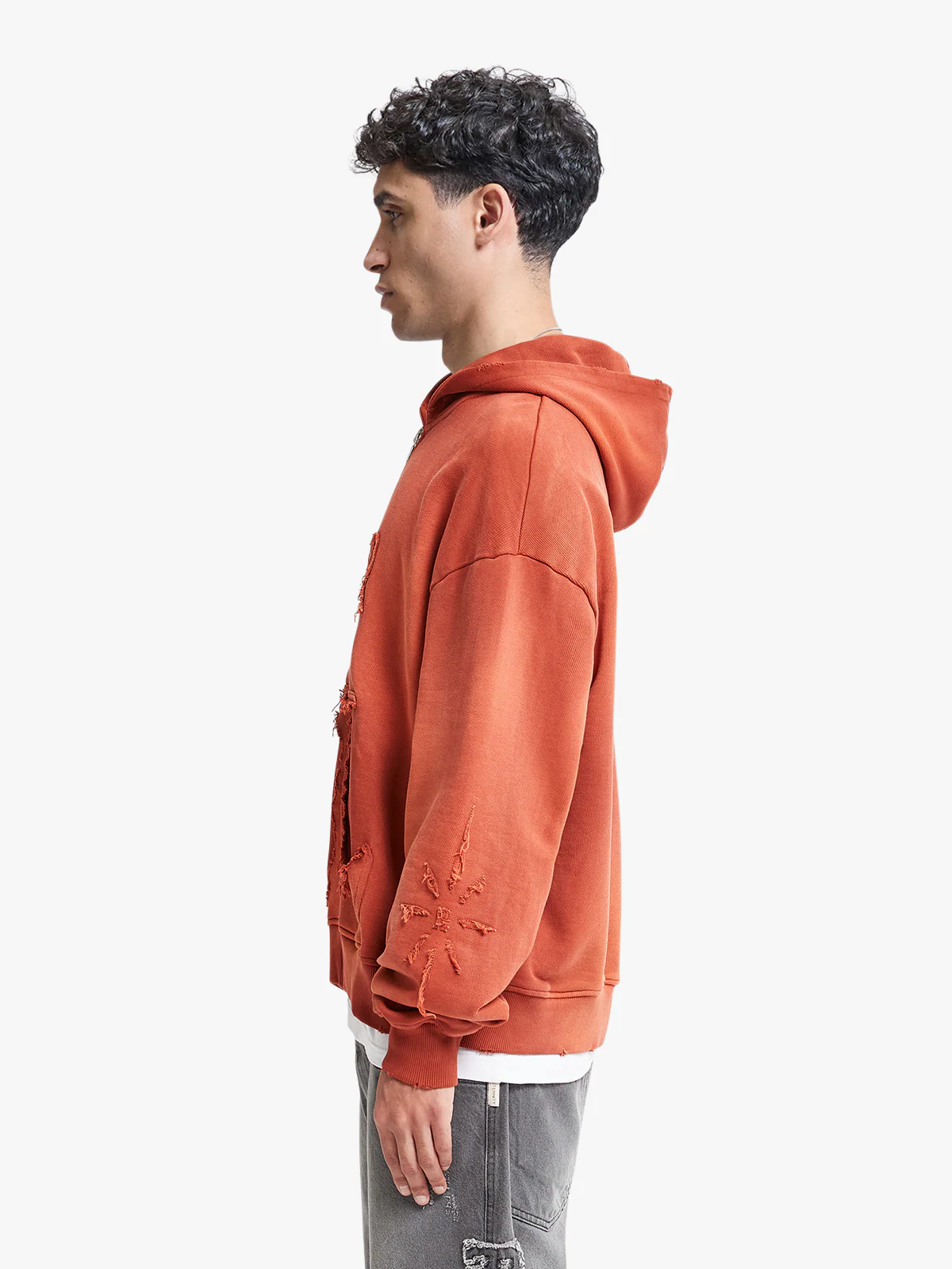 VINTAGE ZIP HOODIE - WASHED RED - Image 4