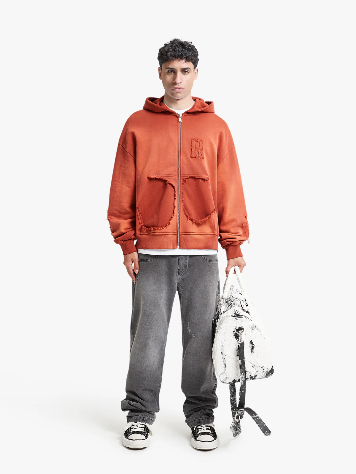 VINTAGE ZIP HOODIE - WASHED RED - Image 6