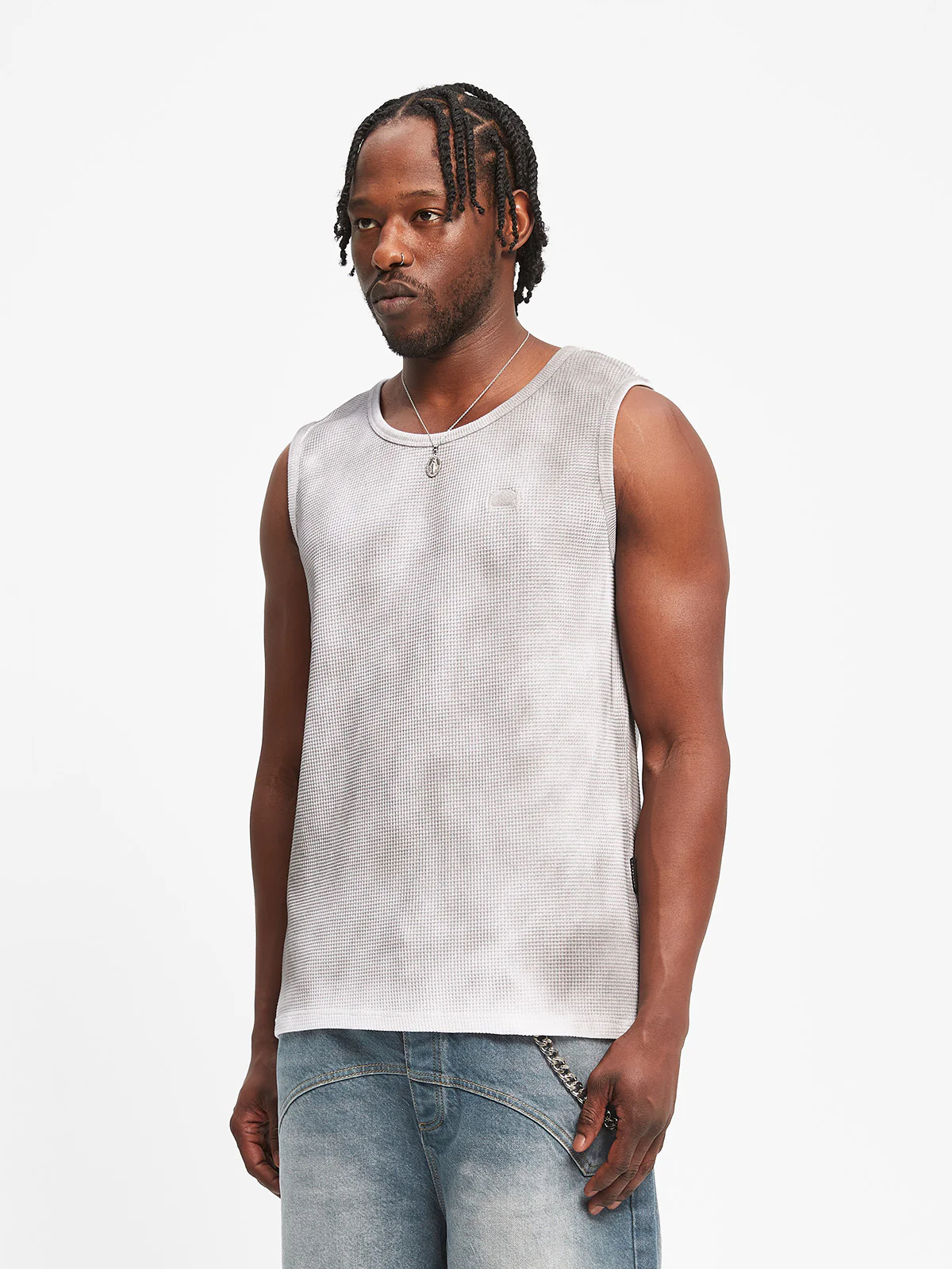 WAFFLE TANK TOP - FADED GREY - Image 3