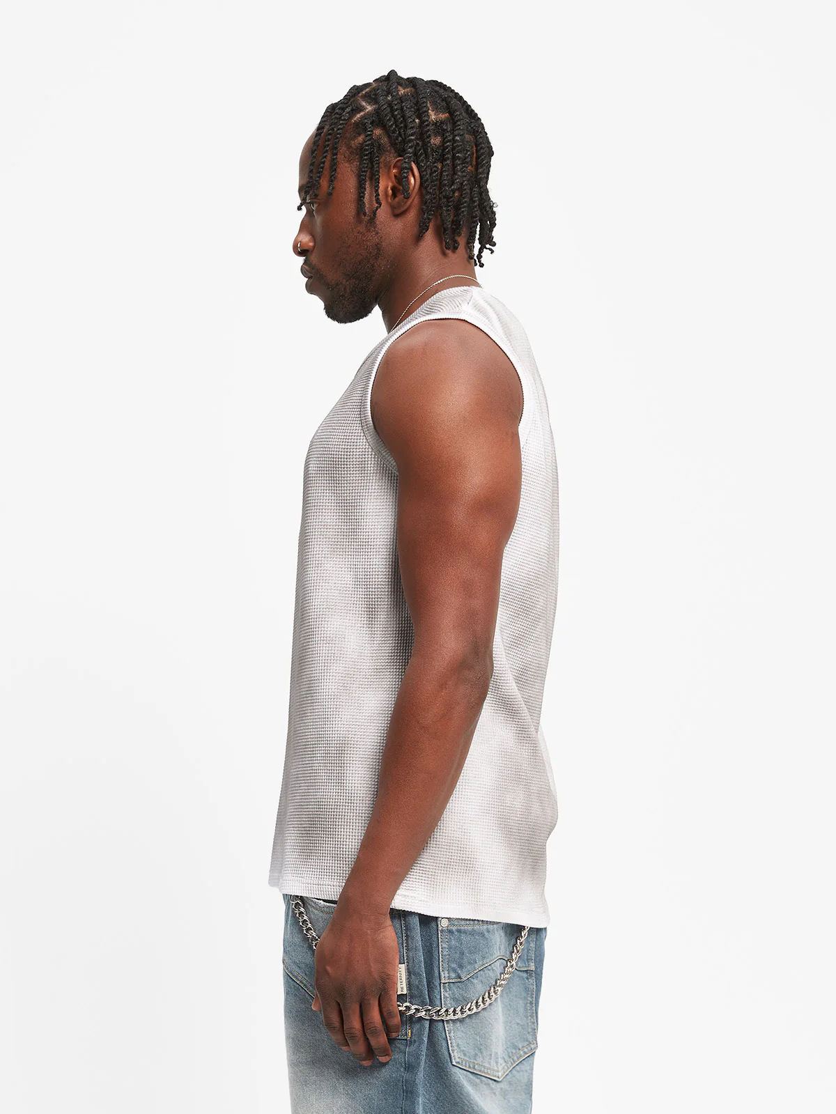 WAFFLE TANK TOP - FADED GREY - Image 4