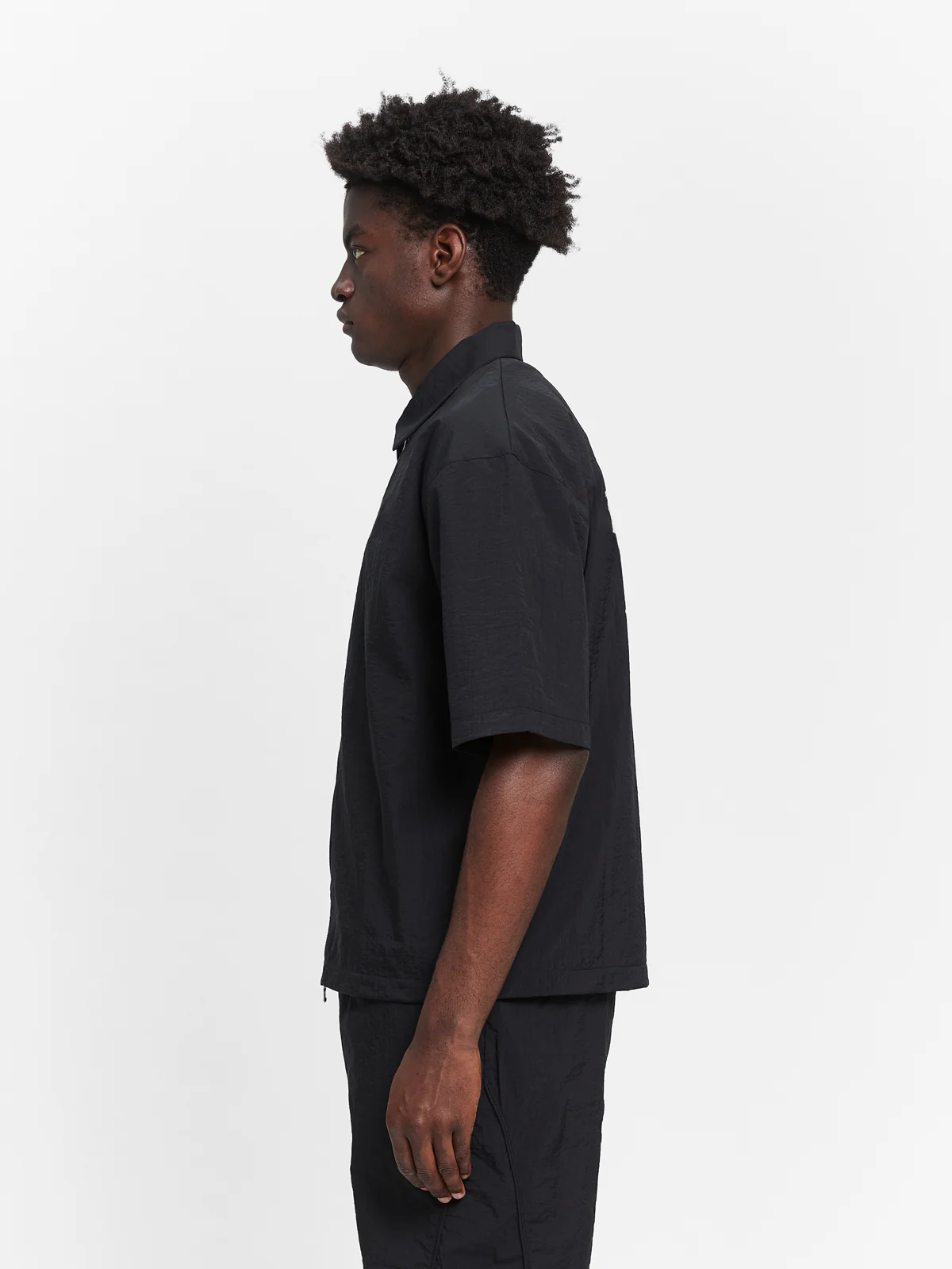 WATERCOLOR NYLON ZIP-SHIRT - BLACK - Image 5