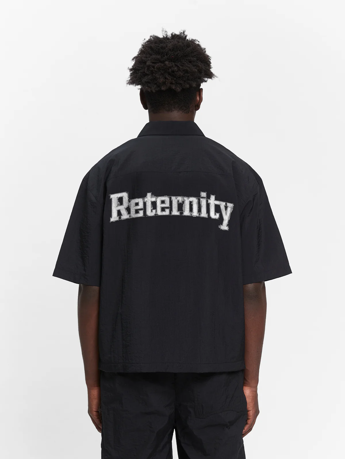 WATERCOLOR NYLON ZIP-SHIRT - BLACK - Image 6
