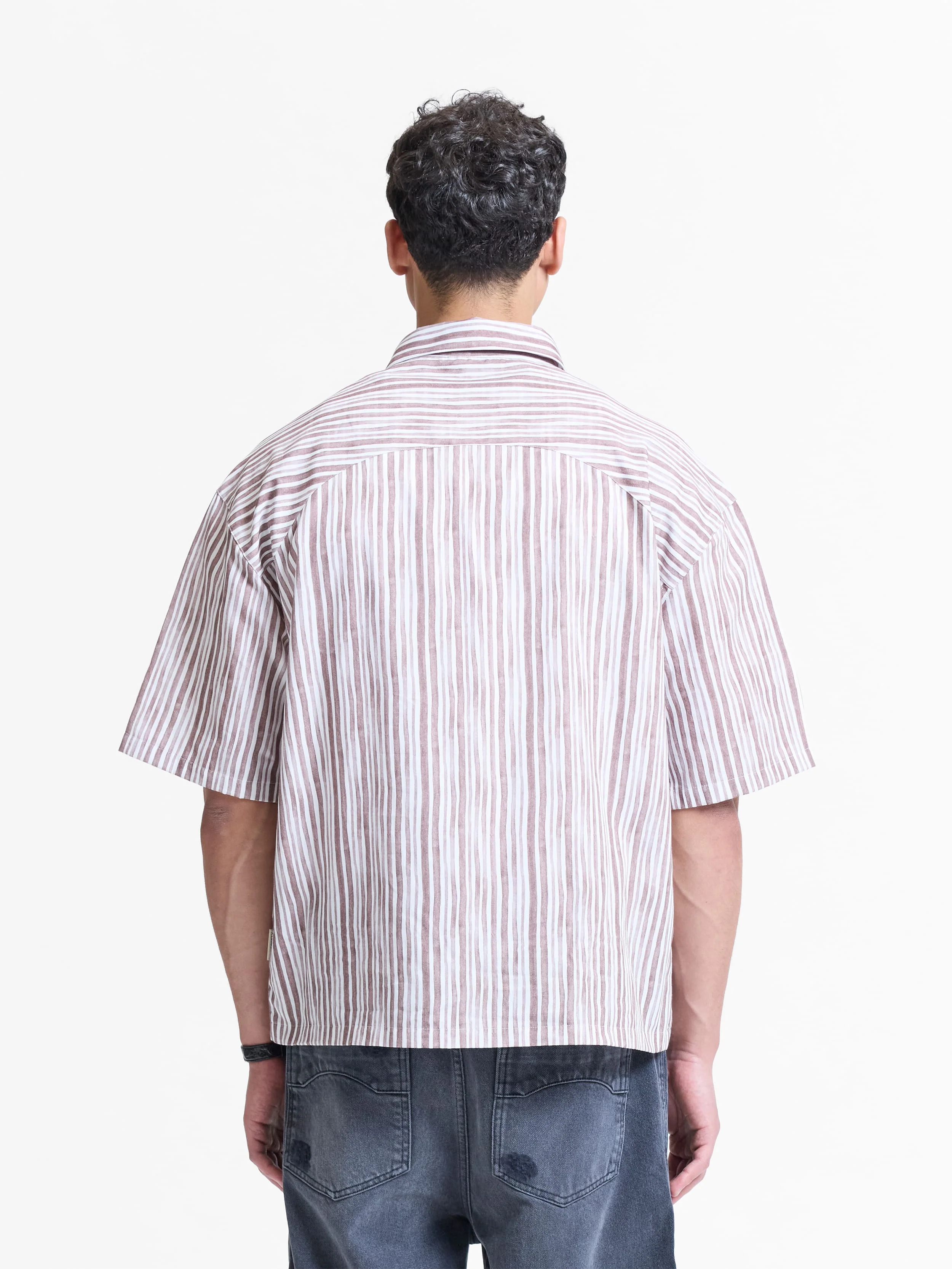 WATERCOLOR SHORT SLEEVE SHIRT - BROWN - Image 5
