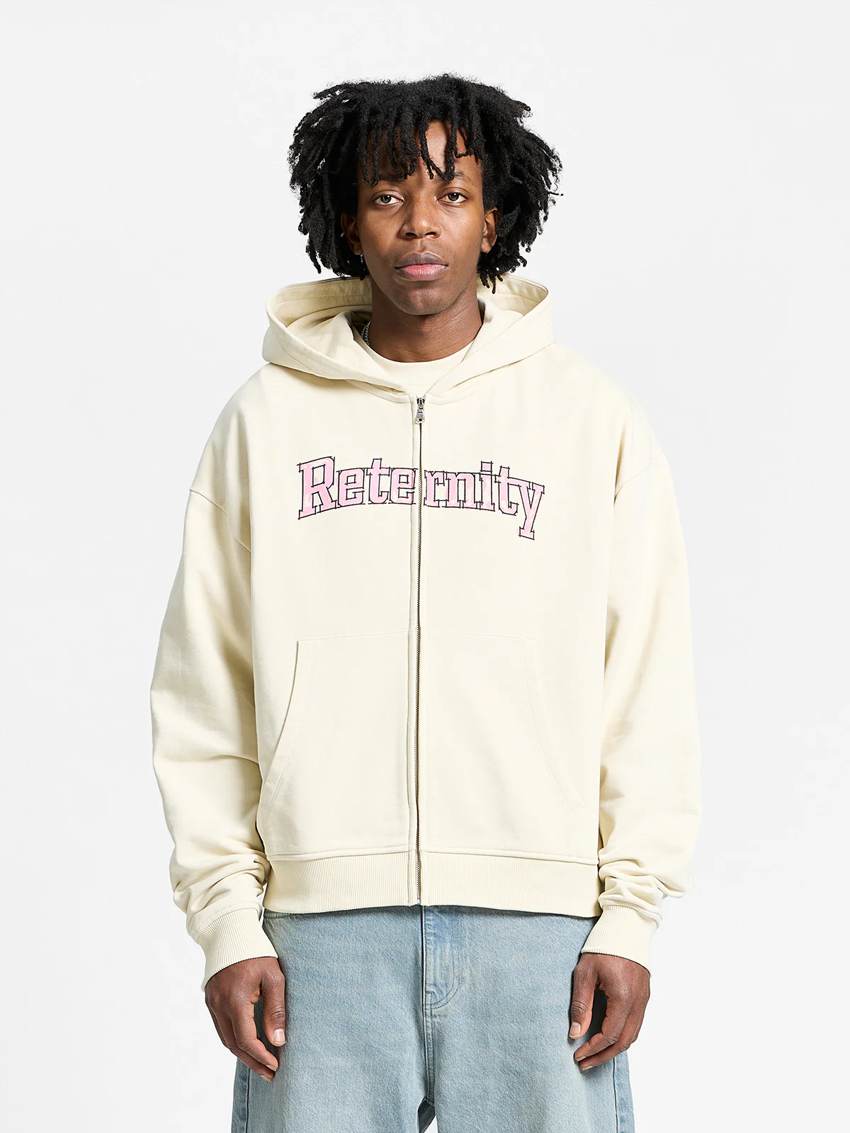 WATERCOLOR ZIP-HOODIE - CREAM - Image 2
