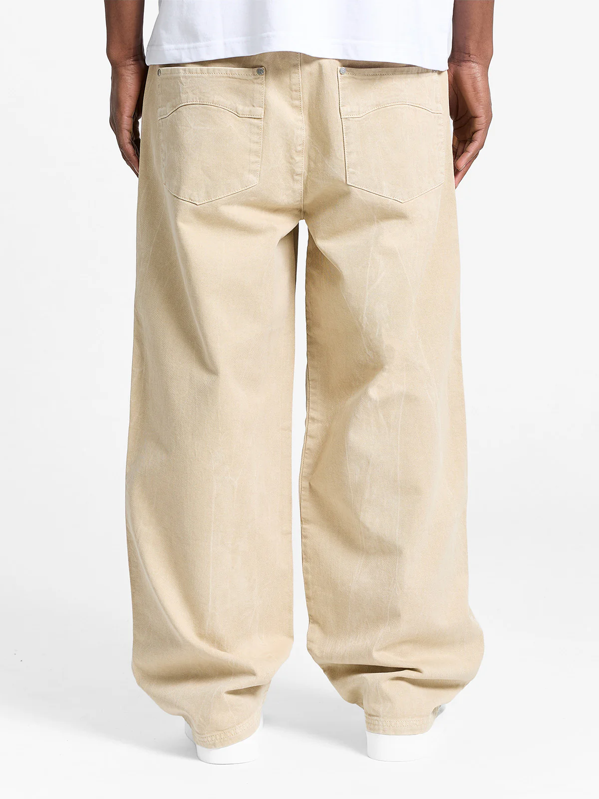 WRINKLED CANVAS PANTS - SAND - Image 5