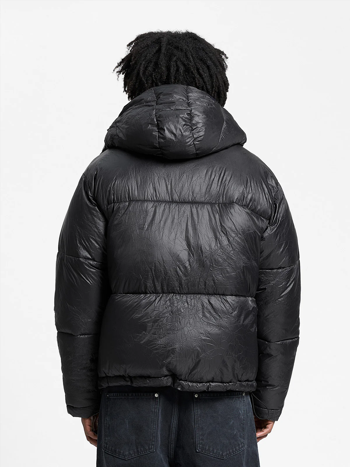 WRINKLED PUFFER JACKET - BLACK - Image 6