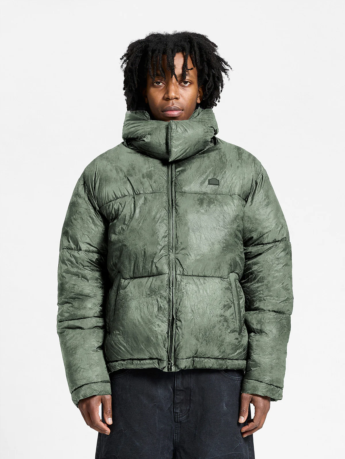 WRINKLED PUFFER JACKET -  DÉLIRIA GREEN - Image 3
