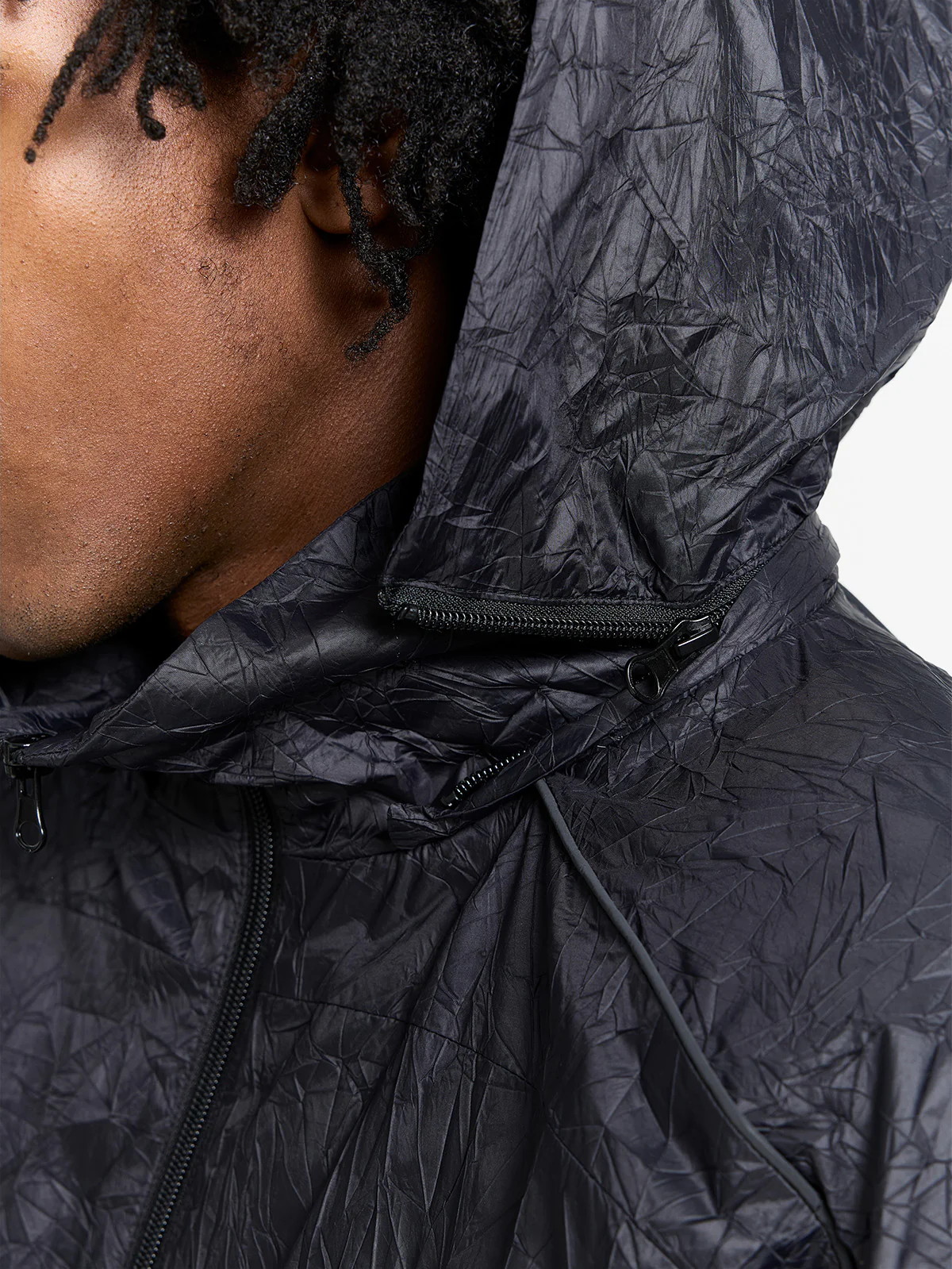 WRINKLED RAIN JACKET - BLACK - Image 7