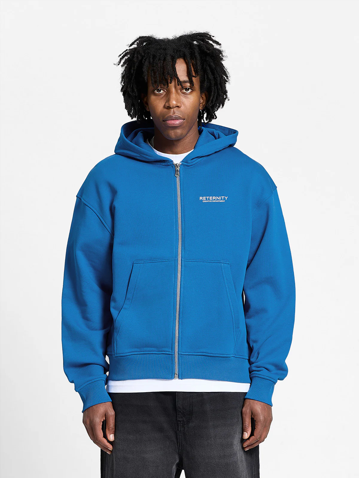 CREATIVE DEPT ZIP-HOODIE - BLUE - Image 3