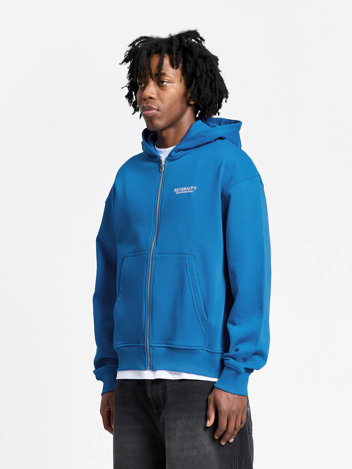 CREATIVE DEPT ZIP-HOODIE - BLUE - Image 4