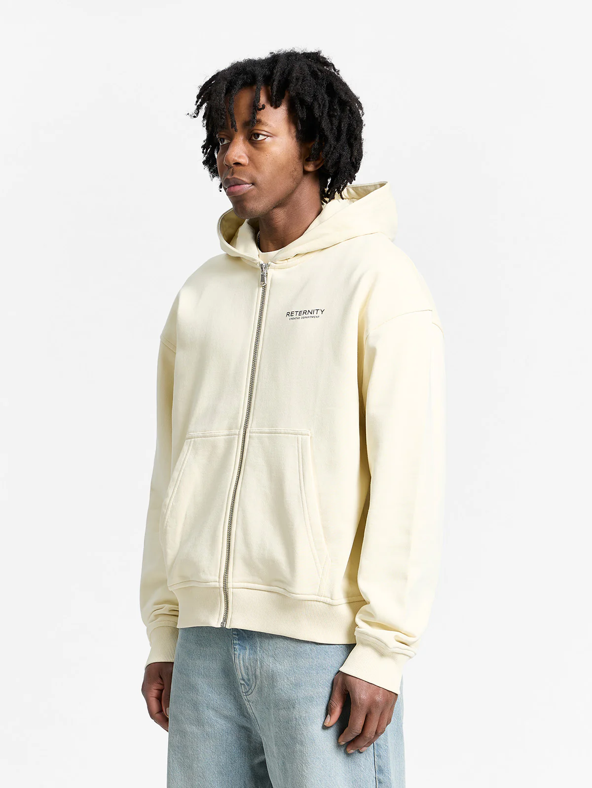 CREATIVE DEPT ZIP-HOODIE - CREAM - Image 4