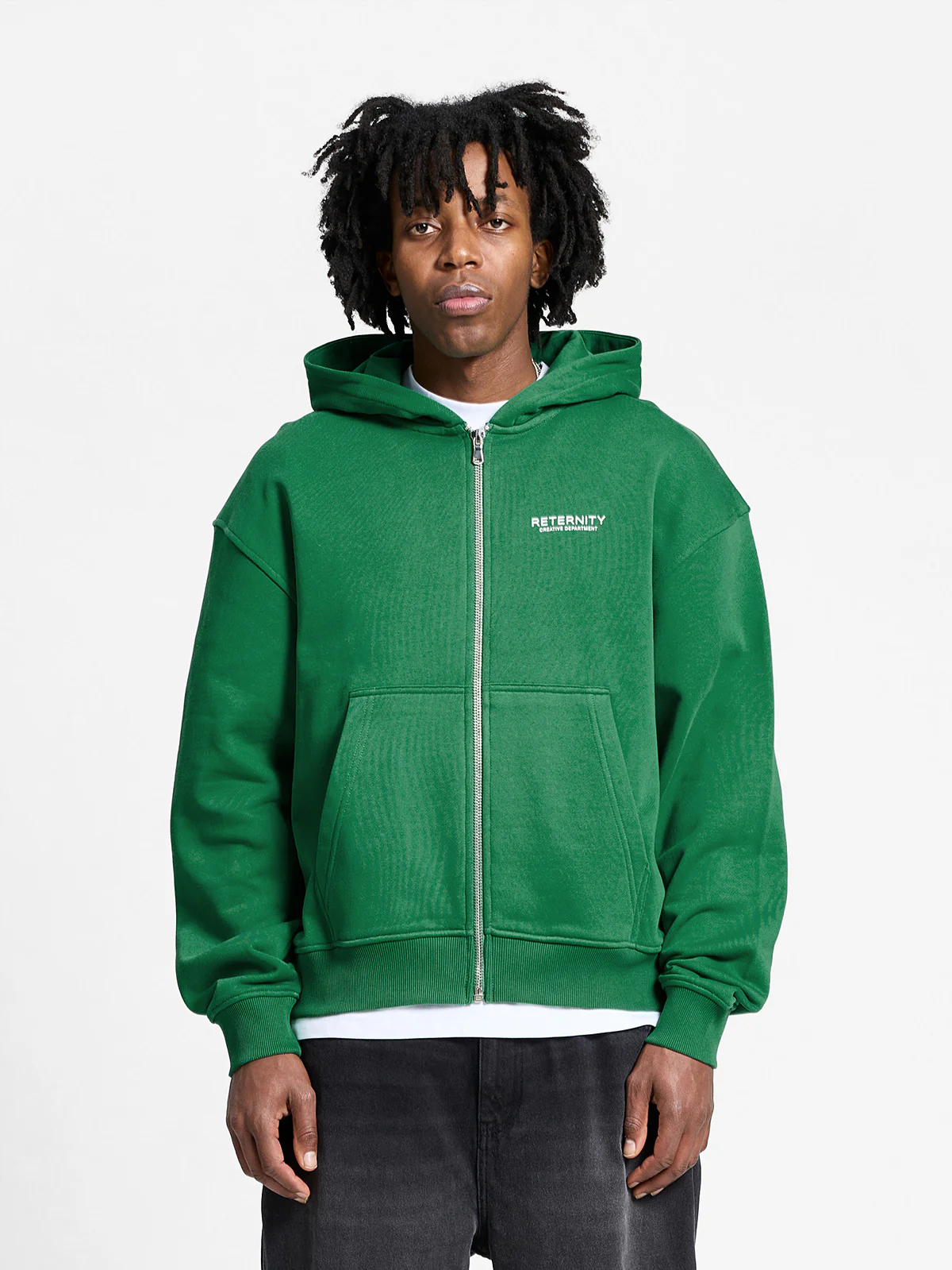 CREATIVE DEPT ZIP-HOODIE - GREEN - Image 3