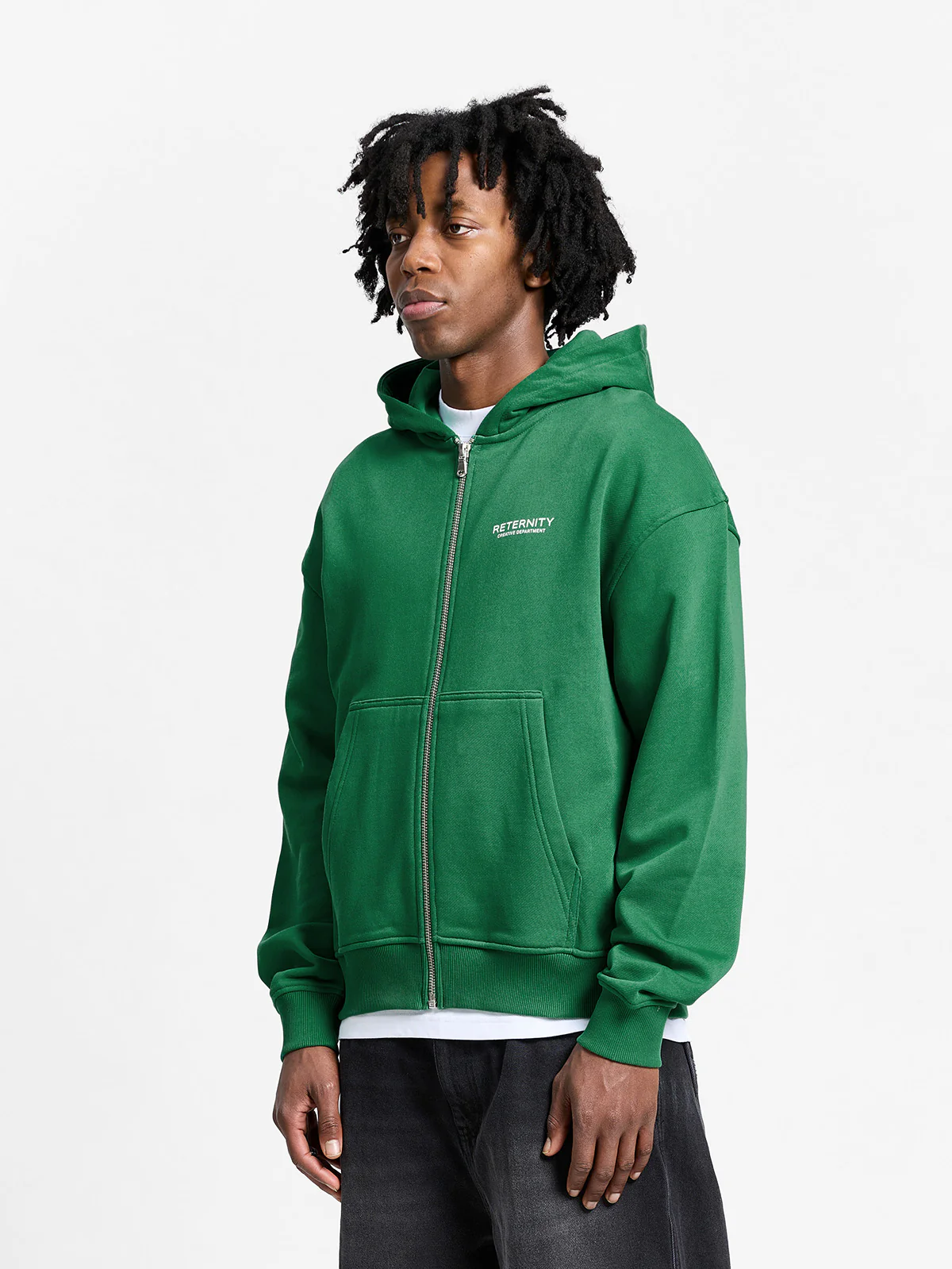 CREATIVE DEPT ZIP-HOODIE - GREEN - Image 4