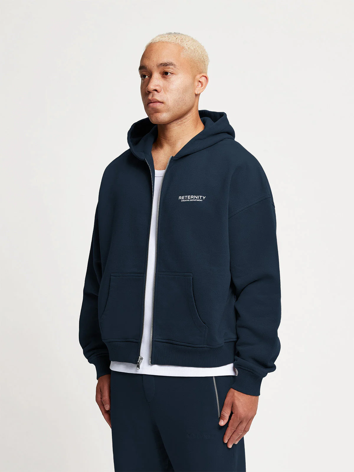 CREATIVE DEPT ZIP HOODIE - NAVY - Image 4