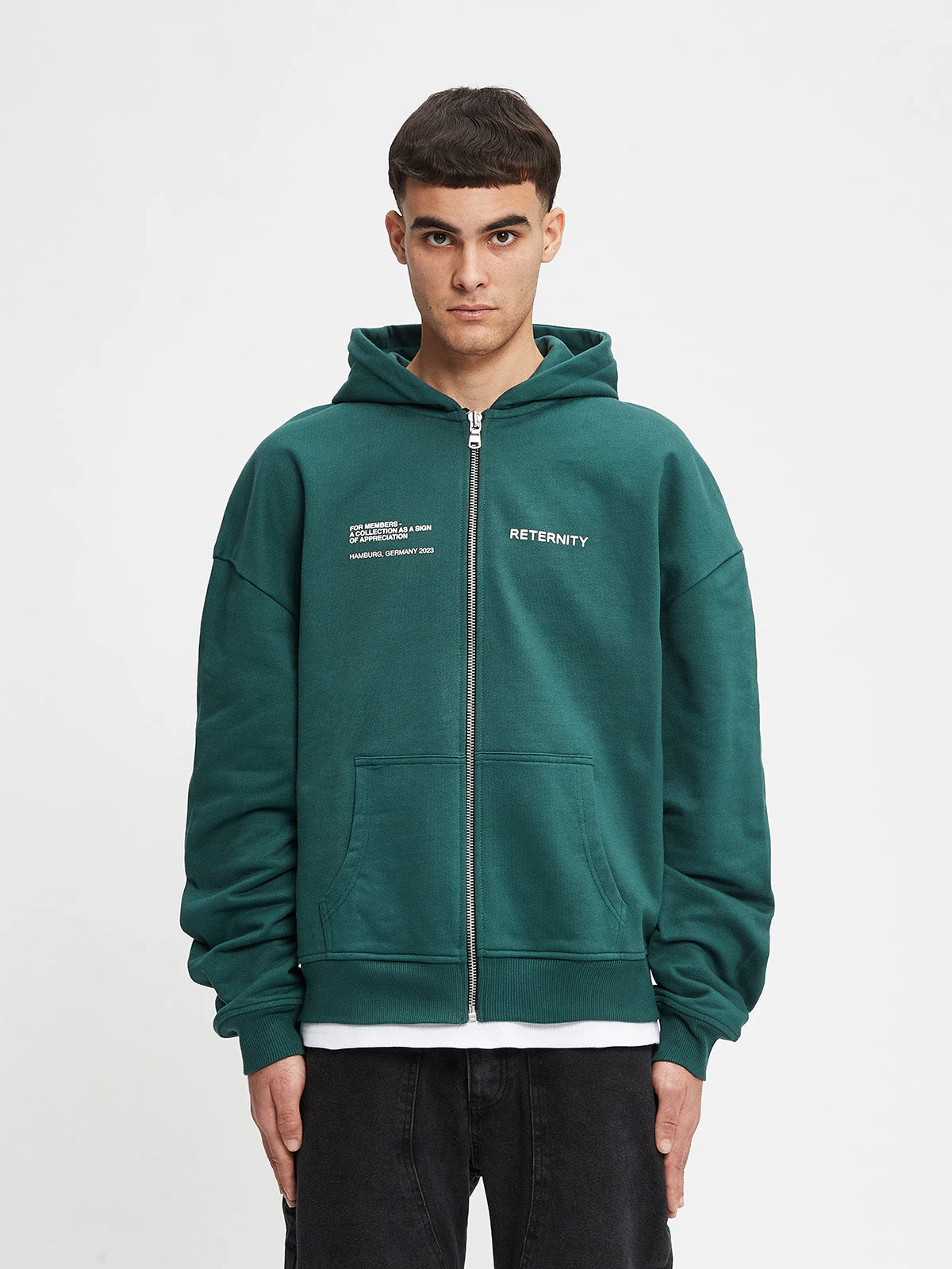 ZIP HOODIE OFFICIAL UNIFORM - GREEN/IVORY - Image 3