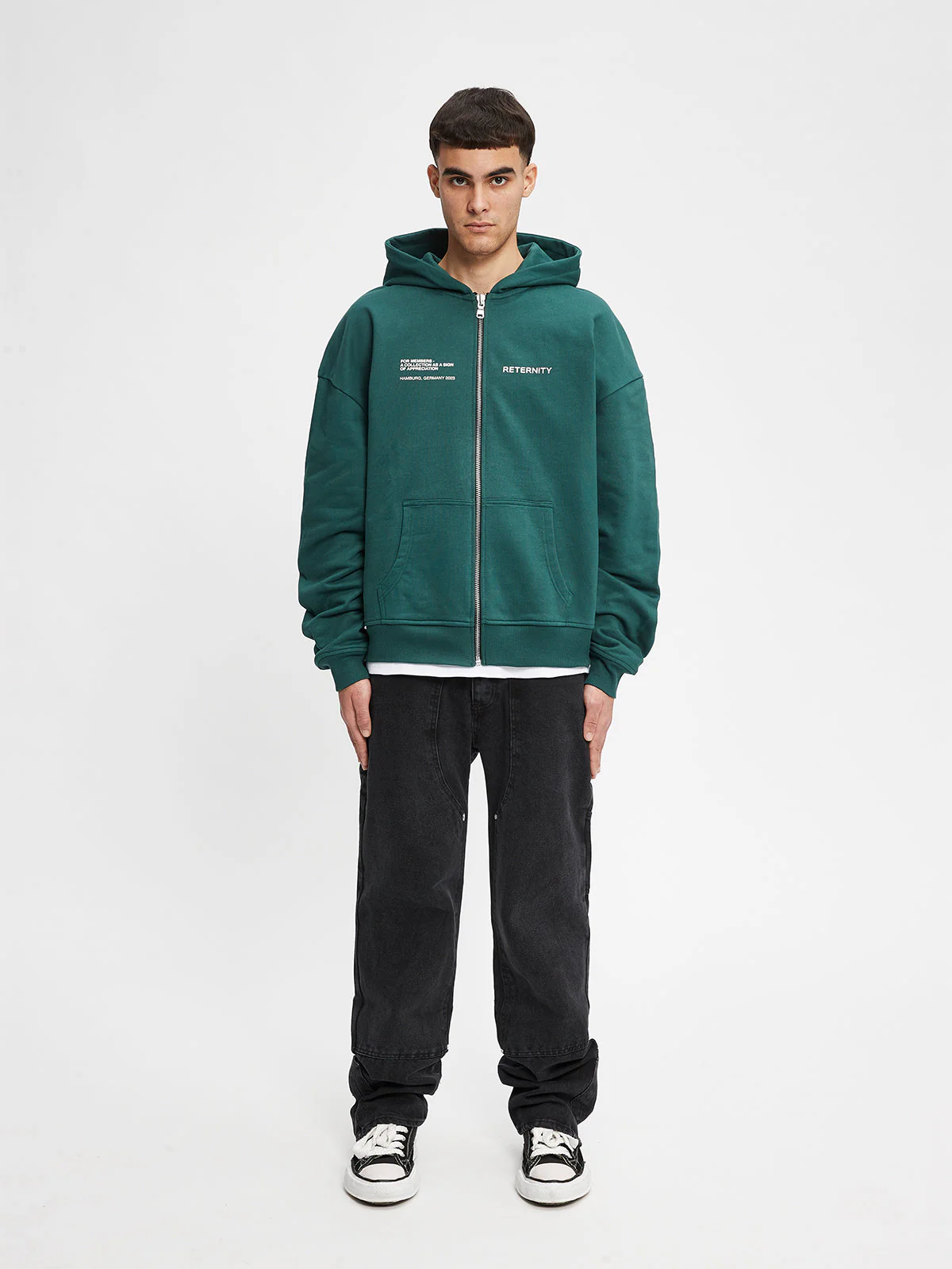 ZIP HOODIE OFFICIAL UNIFORM - GREEN/IVORY - Image 7